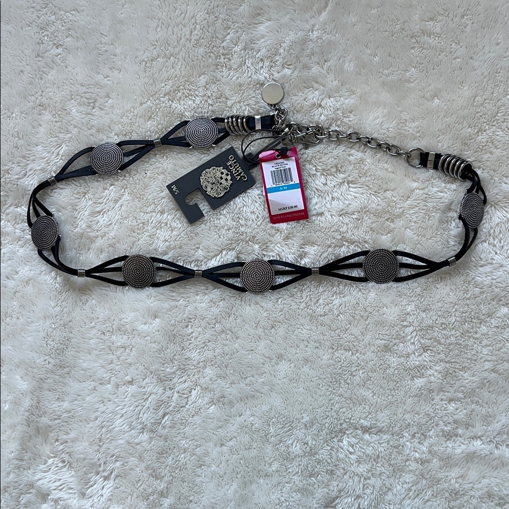 Vince Camuto Silver and Black Belt
